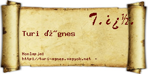 Turi Ágnes névjegykártya