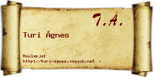 Turi Ágnes névjegykártya